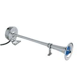 Klaxon a trompe Electromagnetique Chromé 12v 402mm 116db MARINER Klaxon a trompe Electromagnetique Chromé 12v 402mm 116db MARINER