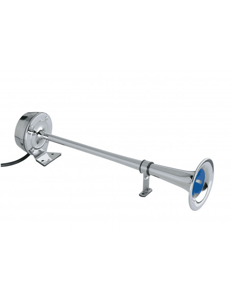 Klaxon a trompe Electromagnetique Chromé 12v 402mm 116db MARINER