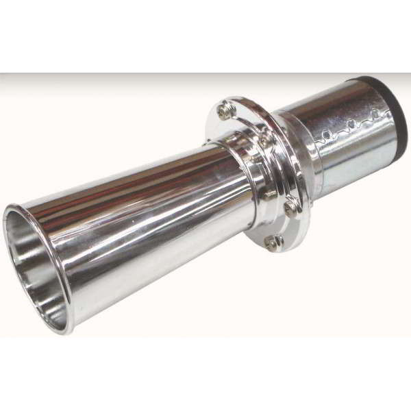 AVERTISSEUR-KLAXON MOTO DC 12V ACIER CHROME 105DB (DIAM 100mm