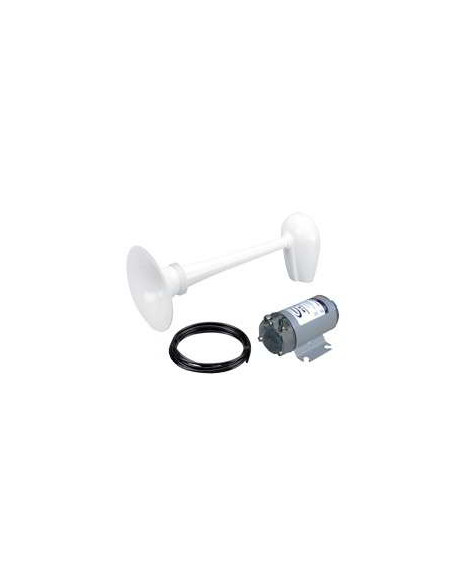 Corne de Brume + compresseur Blanc 12v 460mm 123db MARCO