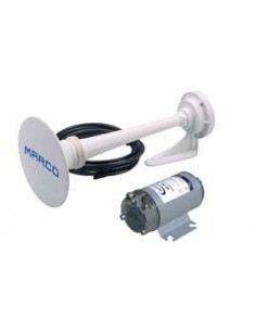 Corne de Brume + compresseur Blanc 12v 460mm 123db MARCO